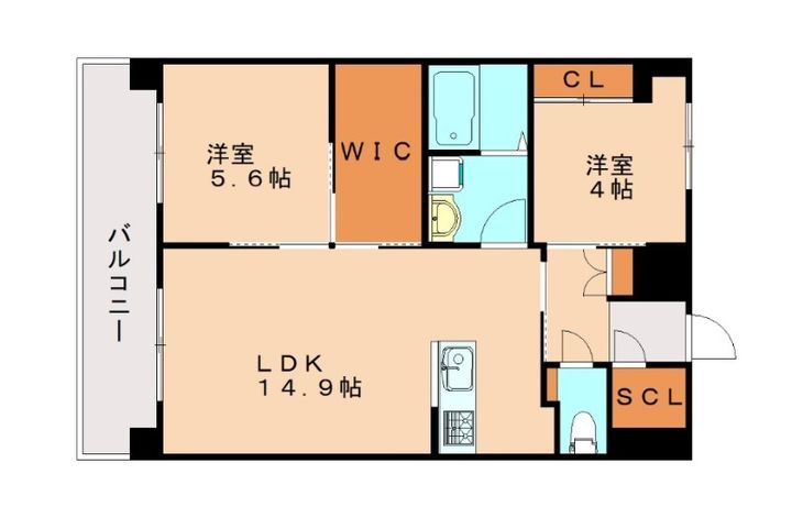 福岡県春日市下白水南7丁目(マンション)の賃貸物件601の間取り
