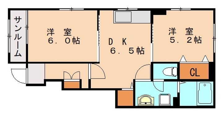 福岡県福岡市博多区諸岡3丁目(アパート)の賃貸物件101の間取り