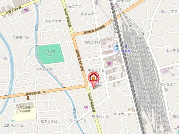 福岡県那珂川市中原4丁目(アパート)の賃貸物件102の地図