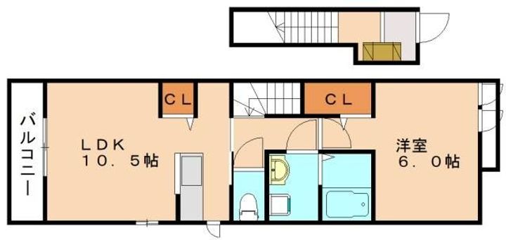 福岡県飯塚市川津(アパート)の賃貸物件201の間取り