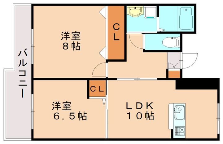 福岡県飯塚市新飯塚(マンション)の賃貸物件702の間取り