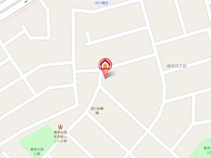 福岡県北九州市八幡西区藤原4丁目(アパート)の賃貸物件101の地図