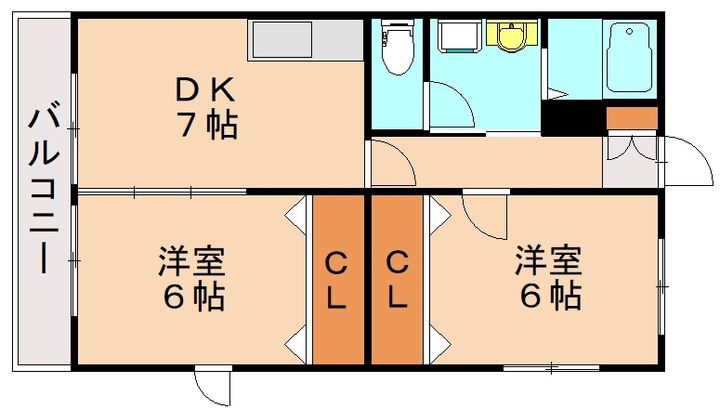 福岡県遠賀郡水巻町頃末北4丁目(アパート)の賃貸物件205の間取り