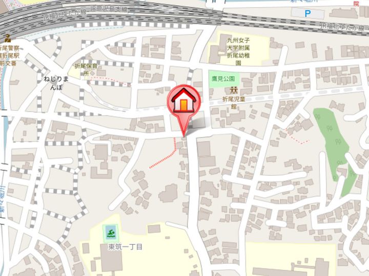 福岡県北九州市八幡西区南鷹見町(マンション)の賃貸物件402の地図