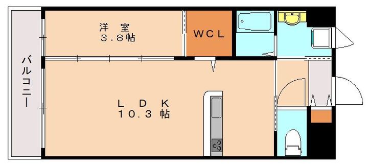福岡県北九州市八幡西区陣原3丁目(マンション)の賃貸物件701の間取り