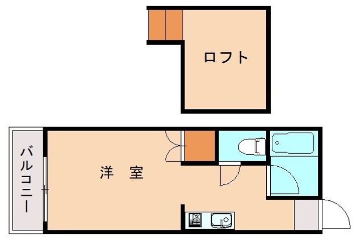 福岡県北九州市八幡西区折尾4丁目(アパート)の賃貸物件A206の間取り