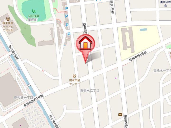 福岡県北九州市八幡西区東鳴水2丁目(マンション)の賃貸物件401の地図