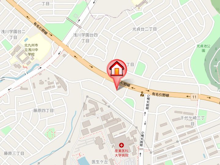 福岡県北九州市八幡西区医生ケ丘(マンション)の賃貸物件209の地図