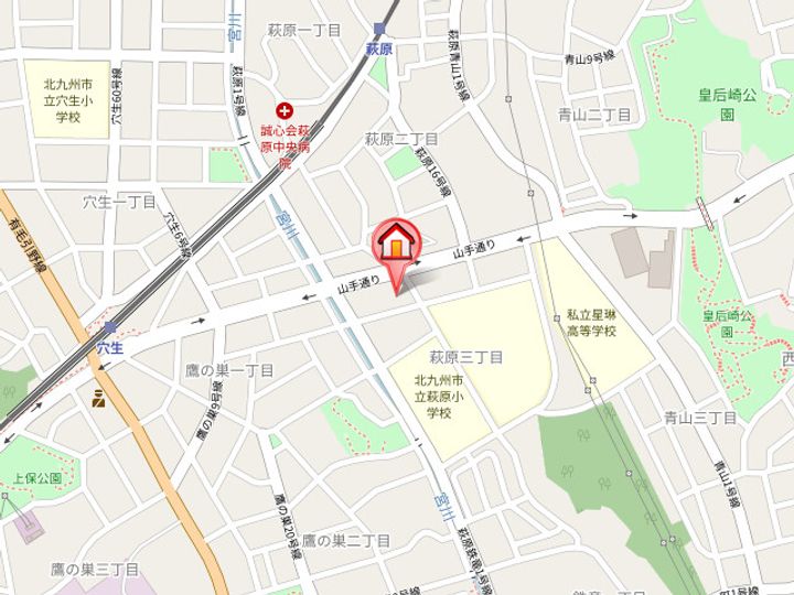 福岡県北九州市八幡西区萩原3丁目(アパート)の賃貸物件202の地図