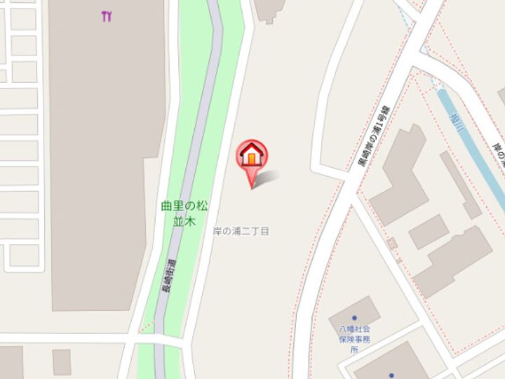 福岡県北九州市八幡西区岸の浦2丁目(アパート)の賃貸物件206の地図