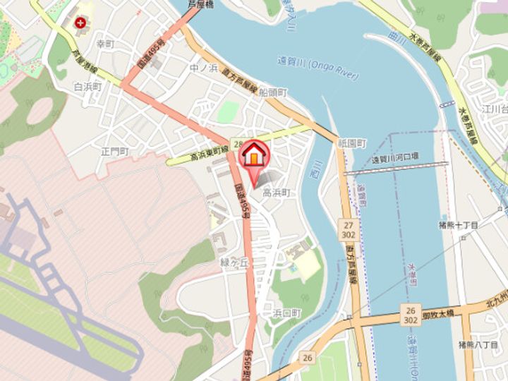 福岡県遠賀郡芦屋町高浜町(アパート)の賃貸物件205の地図