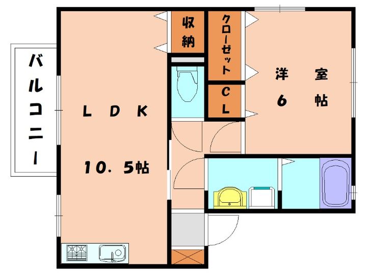 福岡県糟屋郡新宮町夜臼5丁目(アパート)の賃貸物件101の間取り