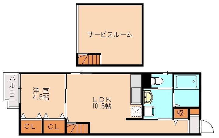 DreamStage香椎Merveille(メルベージュ)201の間取り