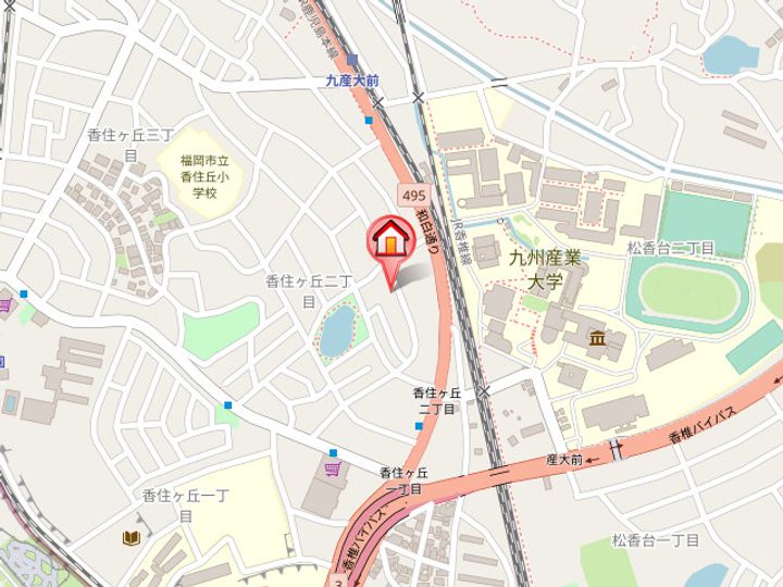 福岡県福岡市東区香住ケ丘2丁目(アパート)の賃貸物件206の地図