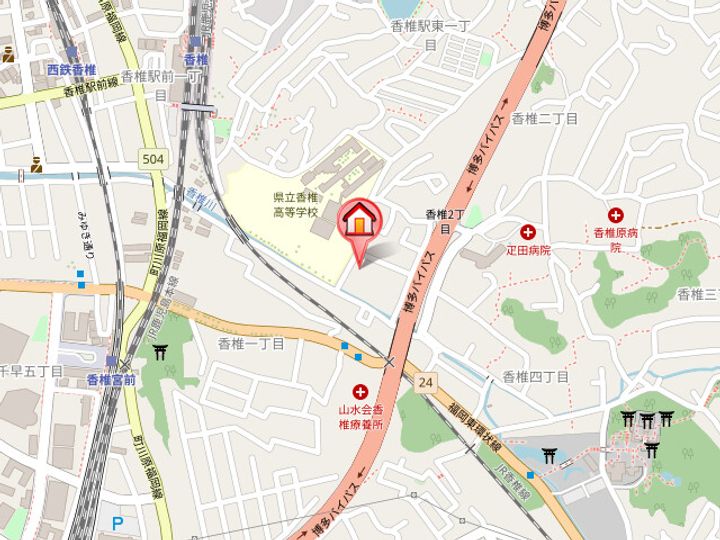 福岡県福岡市東区香椎2丁目(アパート)の賃貸物件103の地図