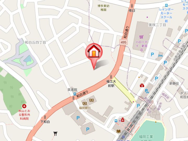 福岡県福岡市東区和白丘4丁目(アパート)の賃貸物件207の地図