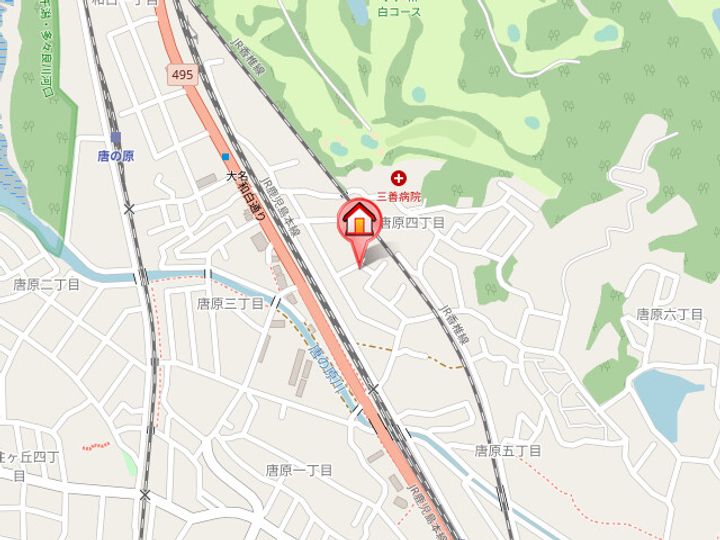 福岡県福岡市東区唐原4丁目(マンション)の賃貸物件303の地図