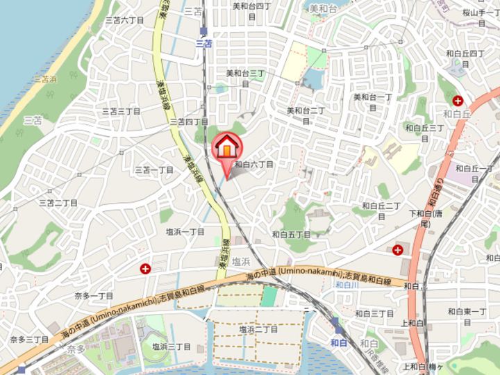 福岡県福岡市東区和白6丁目(マンション)の賃貸物件106の地図
