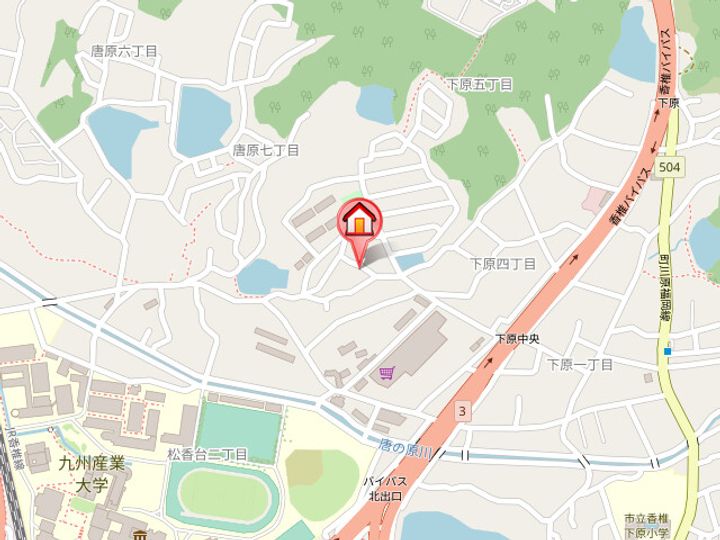 福岡県福岡市東区下原4丁目(アパート)の賃貸物件203の地図