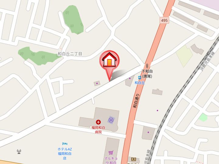 福岡県福岡市東区和白丘2丁目(マンション)の賃貸物件の地図