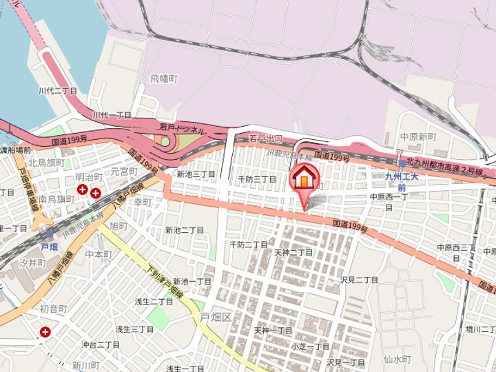 福岡県北九州市戸畑区三六町(マンション)の賃貸物件102の地図