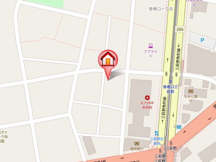 福岡県北九州市小倉北区香春口1丁目(マンション)の賃貸物件402の地図