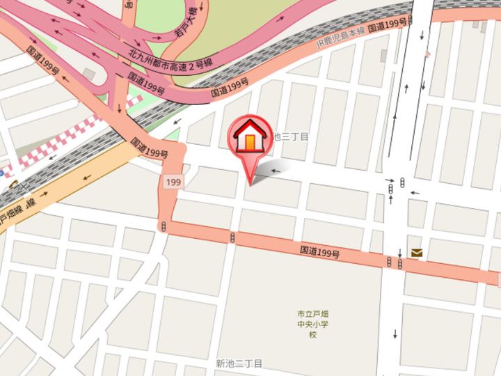 福岡県北九州市戸畑区新池3丁目(マンション)の賃貸物件503の地図