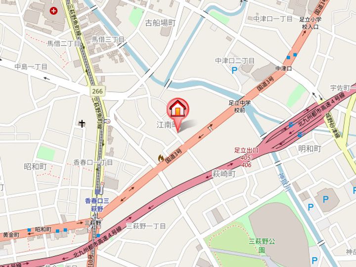 福岡県北九州市小倉北区江南町(マンション)の賃貸物件806の地図
