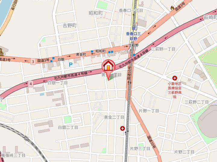 福岡県北九州市小倉北区黄金1丁目(マンション)の賃貸物件801の地図