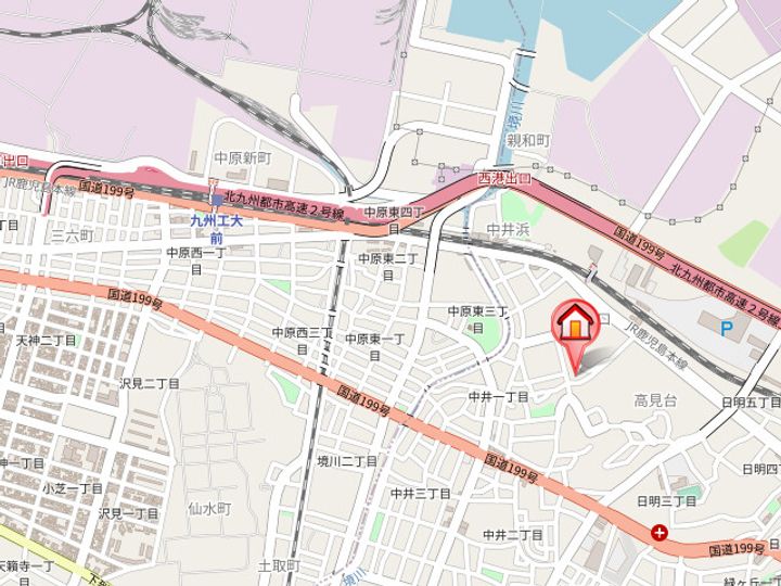 福岡県北九州市小倉北区中井口(マンション)の賃貸物件306の地図