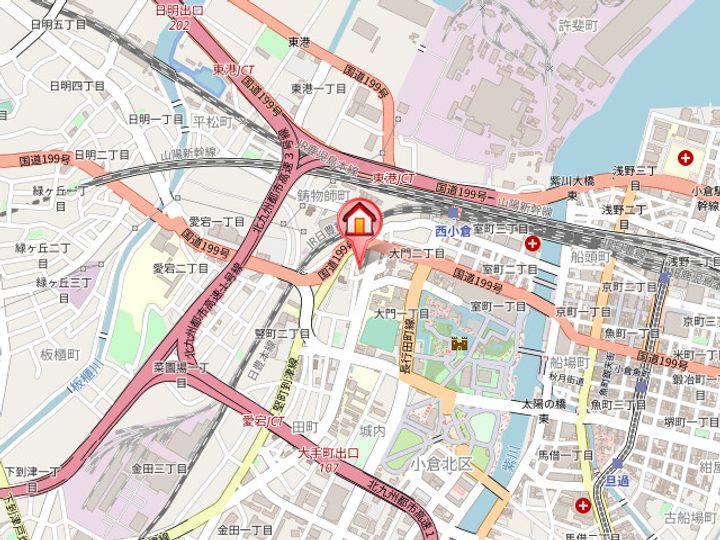 福岡県北九州市小倉北区竪町1丁目(マンション)の賃貸物件803の地図