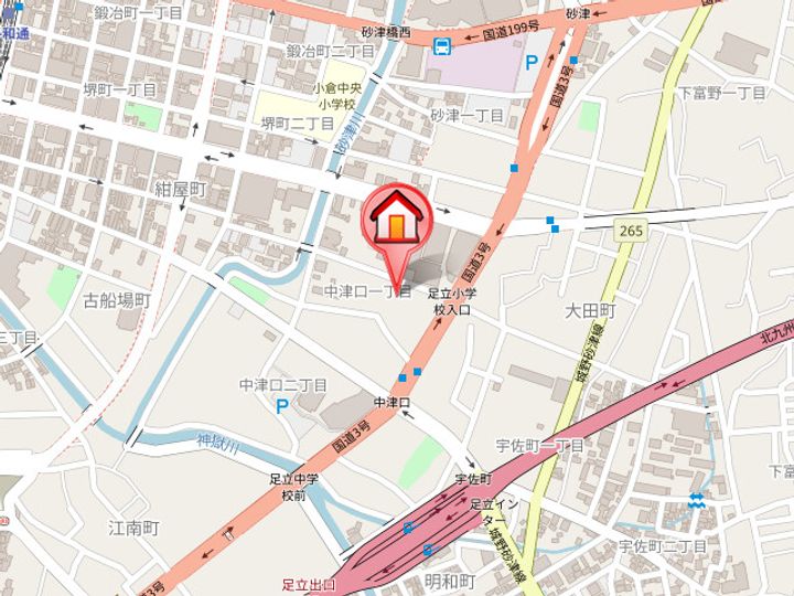 福岡県北九州市小倉北区中津口1丁目(マンション)の賃貸物件609の地図