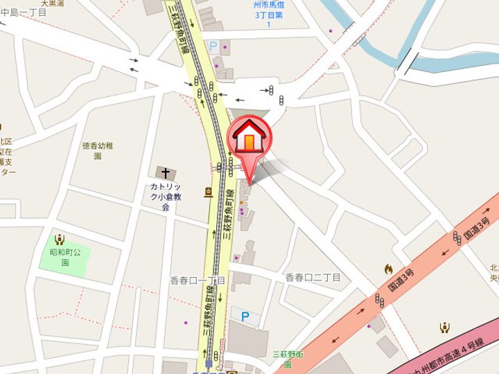 福岡県北九州市小倉北区香春口2丁目(マンション)の賃貸物件405の地図
