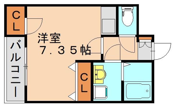 福岡県北九州市小倉北区木町2丁目(マンション)の賃貸物件602の間取り