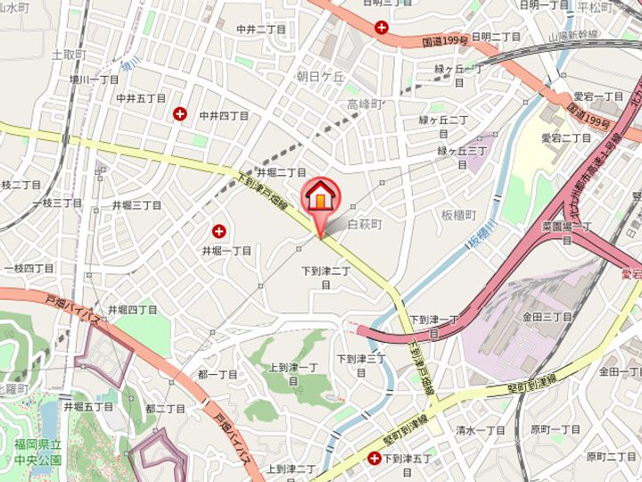 福岡県北九州市小倉北区下到津2丁目(マンション)の賃貸物件801の地図