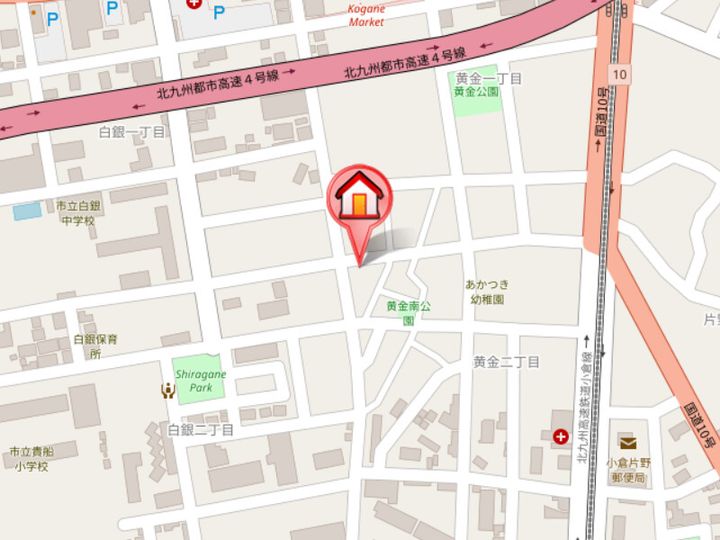 福岡県北九州市小倉北区黄金2丁目(マンション)の賃貸物件302の地図