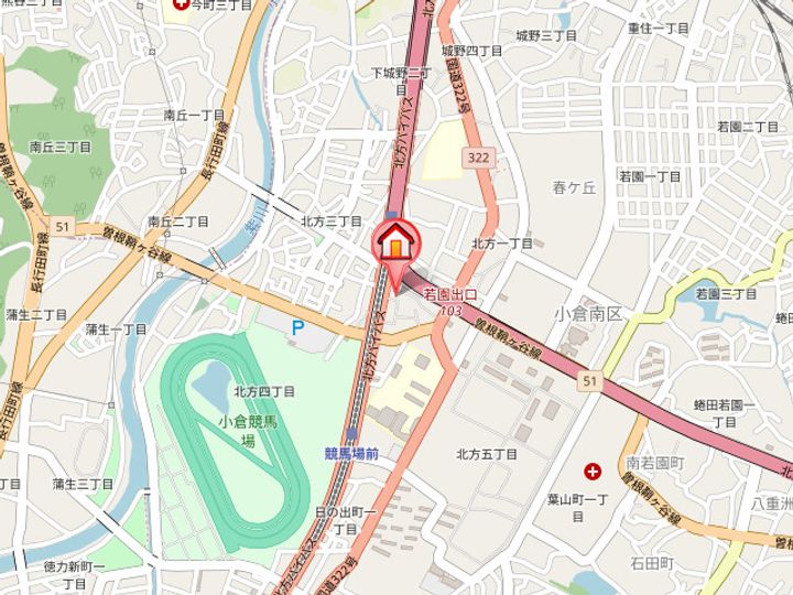 福岡県北九州市小倉南区北方2丁目(マンション)の賃貸物件303の地図