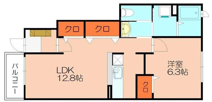 福岡県糟屋郡粕屋町大字江辻(アパート)の賃貸物件102の間取り