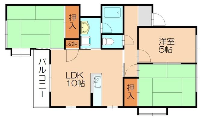 福岡県糟屋郡粕屋町内橋東2丁目(アパート)の賃貸物件202の間取り