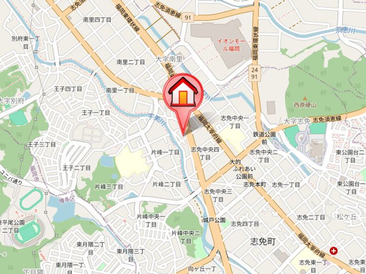 フローラルガーデンB棟101の地図
