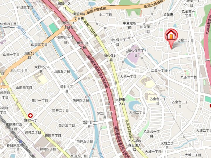 福岡県大野城市乙金2丁目(アパート)の賃貸物件201の地図