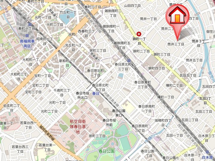 福岡県大野城市筒井3丁目(アパート)の賃貸物件202の地図