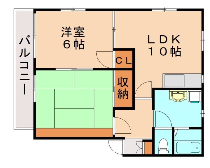 福岡県大野城市大城1丁目(アパート)の賃貸物件201の間取り