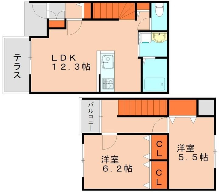 福岡県糟屋郡篠栗町和田4丁目(アパート)の賃貸物件2の間取り