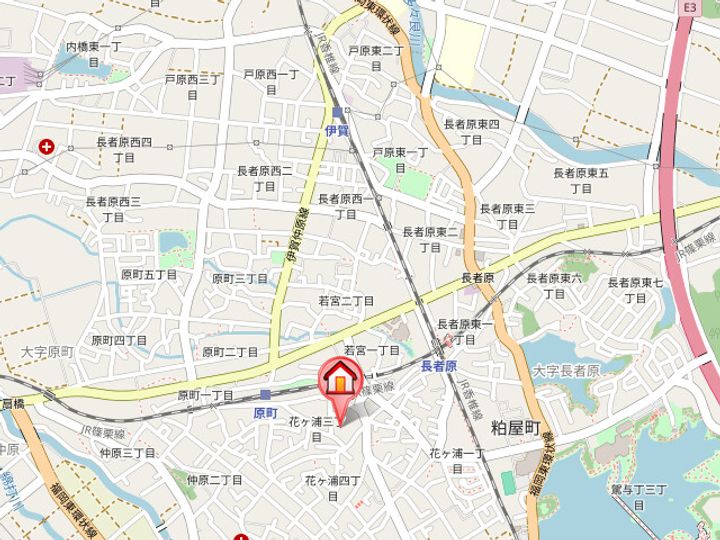 福岡県糟屋郡粕屋町花ヶ浦3丁目(アパート)の賃貸物件102の地図