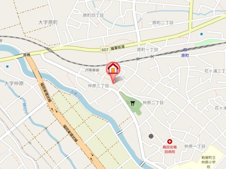 福岡県糟屋郡粕屋町仲原3丁目(アパート)の賃貸物件103の地図