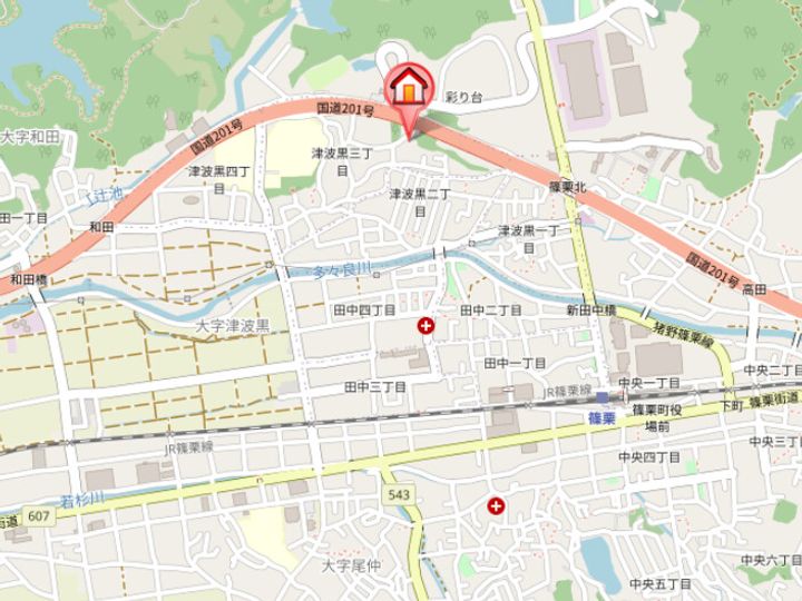 福岡県糟屋郡篠栗町津波黒3丁目(アパート)の賃貸物件202の地図