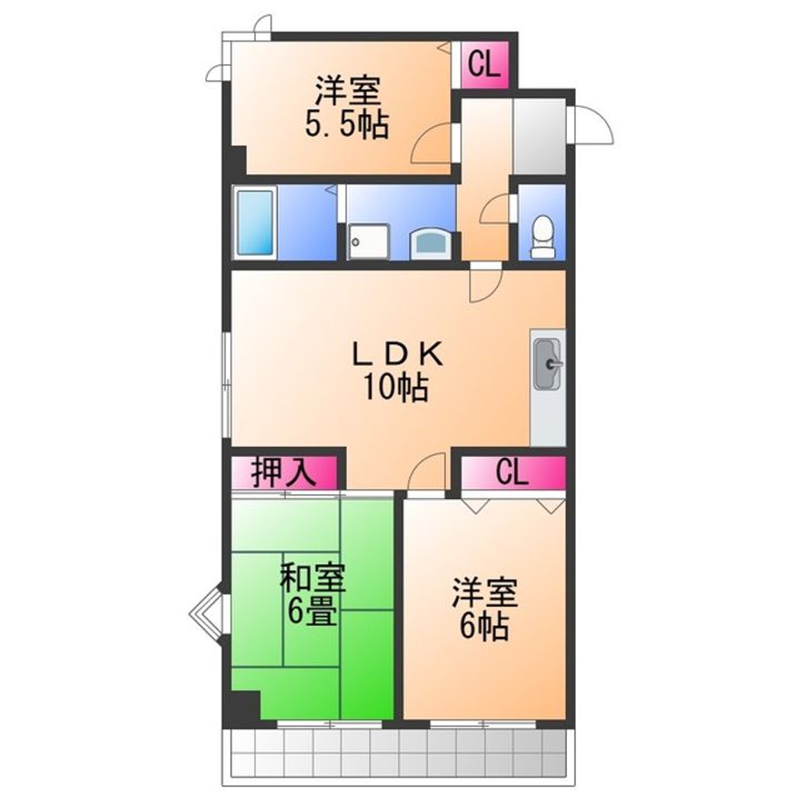 城南マンションⅡの間取り
