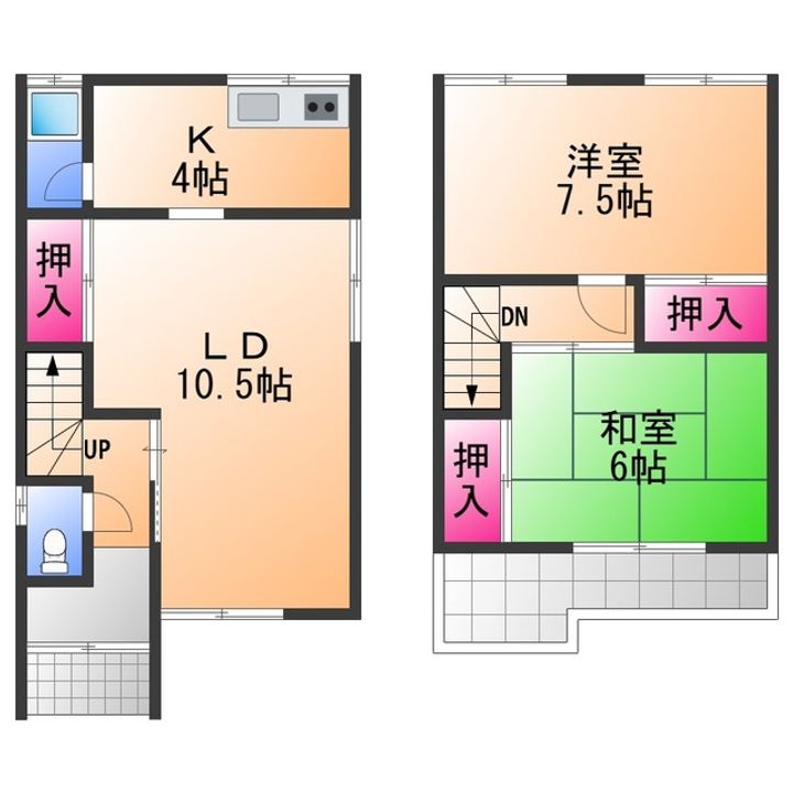 大阪府堺市西区浜寺諏訪森町西1丁(一戸建)の賃貸物件の間取り