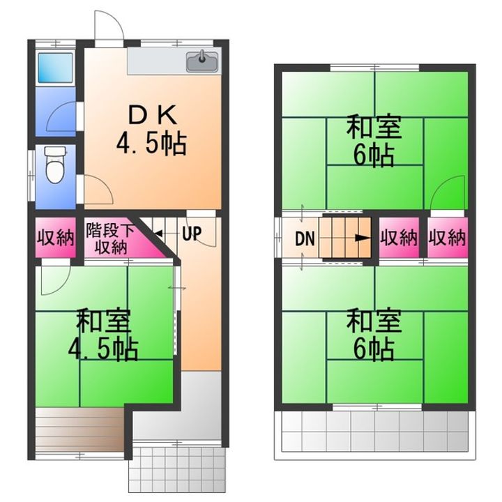 大阪府泉大津市我孫子1丁目(一戸建)の賃貸物件の間取り